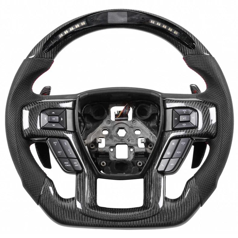 Wholesale suitable for Ford F150 carbon fiber steering wheel modification and processing Ford Raptor carbon fiber steering wheel