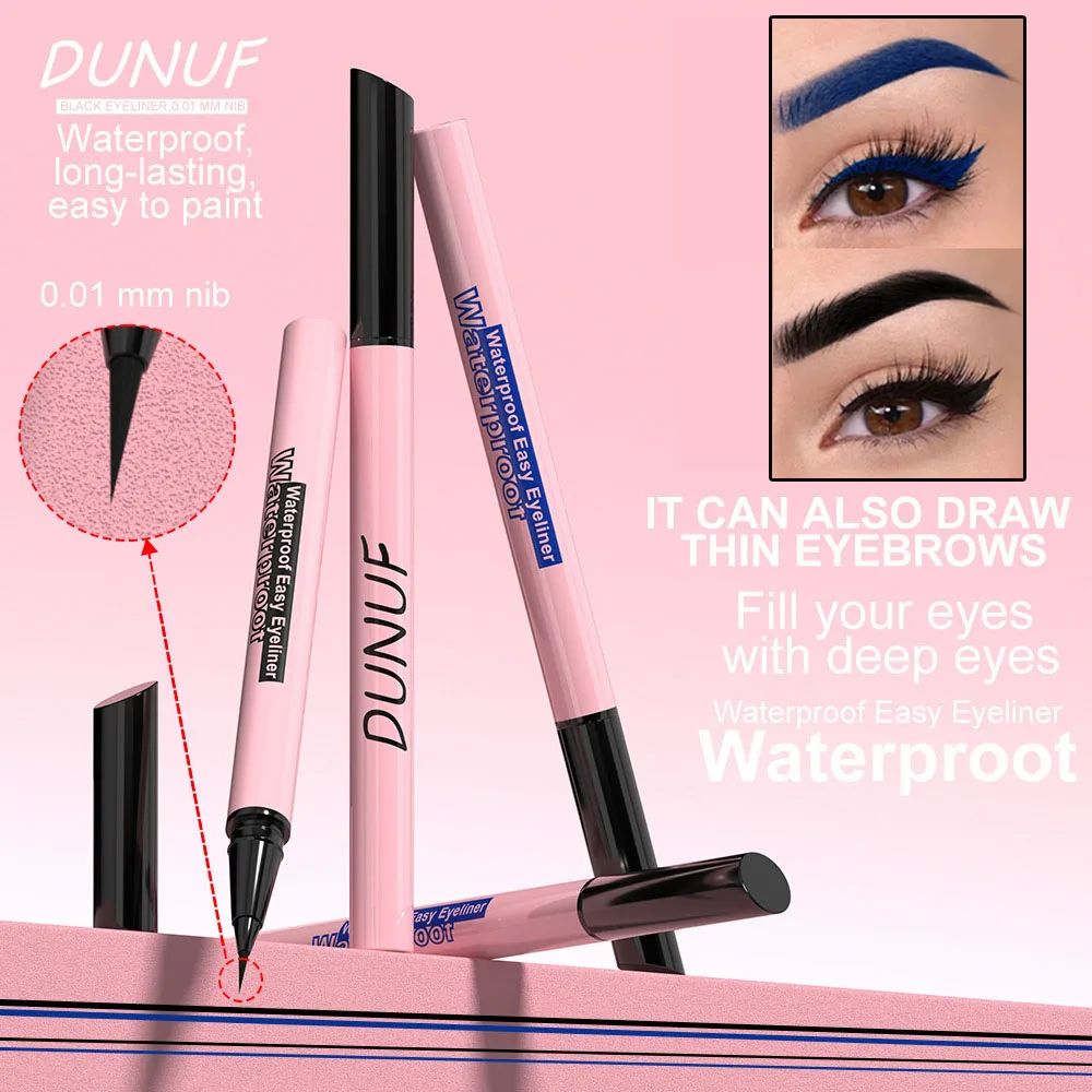 Líquido Eye Liner Pen, Long Lasting, Preto, Azul, Delineador Pen, Beleza Natural, Ferramentas Profissionais, Secagem Rápida, Lápis de Sobrancelha, Impermeável, Novo