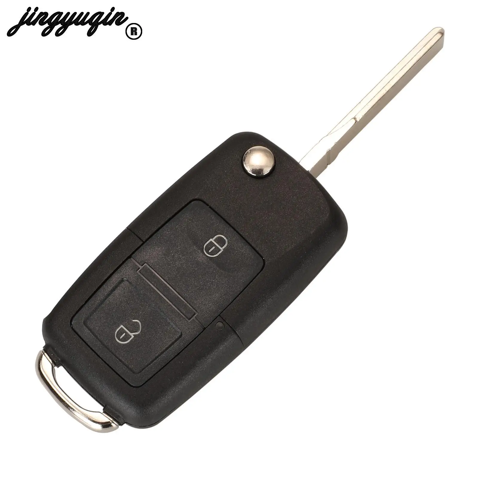 jingyuqin 2 Buttons For VW Golf Mk6 Jetta Polo Scirocco Skoda Octavia Seat Altea FOB 434MHz ID48 Chip 1J0959753N Remote Car Key