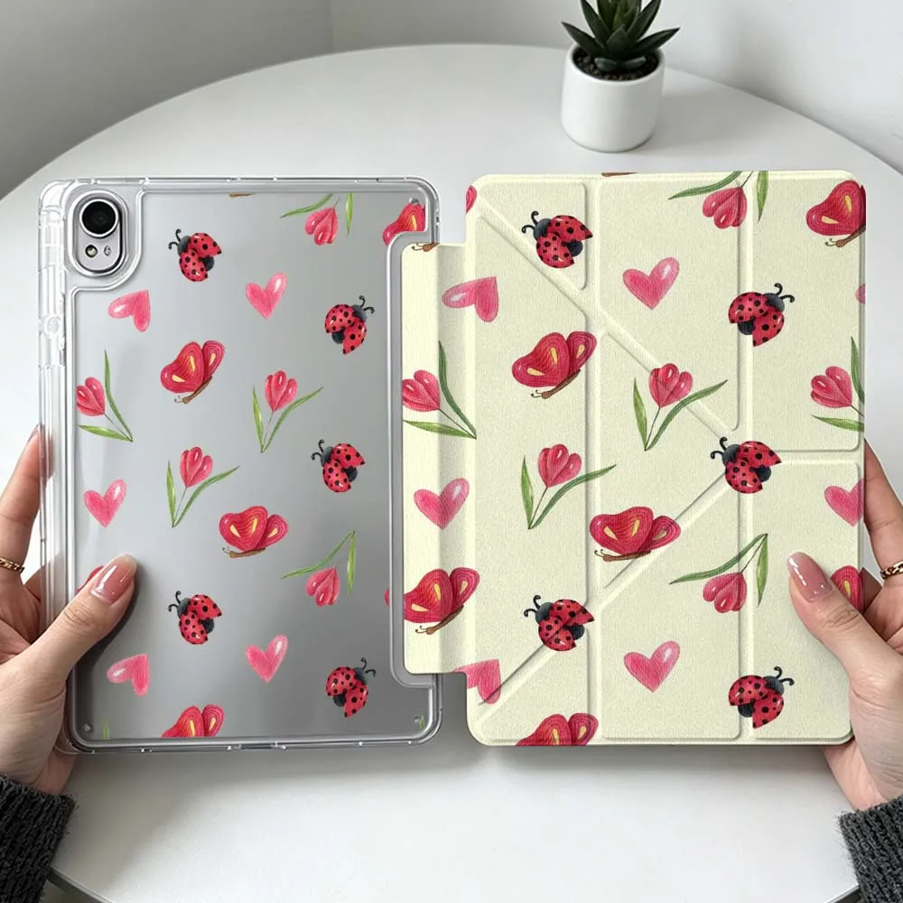 

Seven-Spot Ladybug Butterfly For Huawei MatePad Pro SE Air 12X Honor Pad 9 V9 GT X9a X9 Foldable 3Y Tablet Case Soft