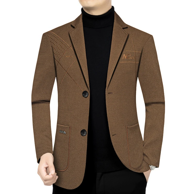 

Blazer Men's Business Gentleman Wedding Fashionable Solid Color Best Man, Slimming and Casual Middle-aged and Elderly Blazer