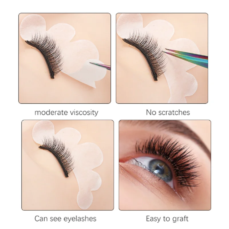 雲の形をしたまつげエクステ用アイパッチ、水性ジェル粘着シート、不織布、つけまつげマスカラ用