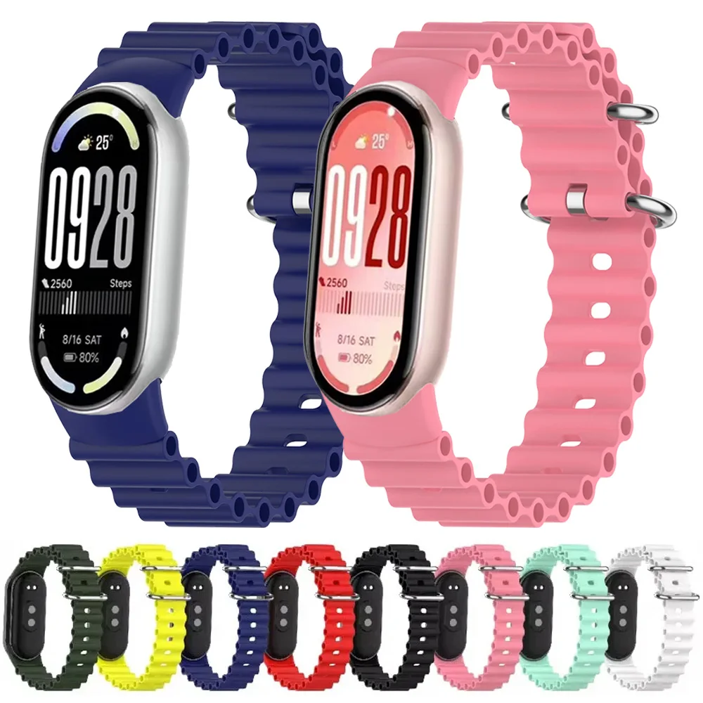 Ocean Sports Silikonarmband für Xiaomi Mi Band 10 9 8 Verstellbares Armband für Xiaomi Mi Band 10 Smartwatch-Zubehör