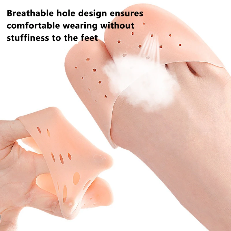 1Pair Soft Forefoot Pads Silicone Gel Pointe Toe Finger Cover Pain Protector High Heels Gel Pads For Feet Ballet Foot Care