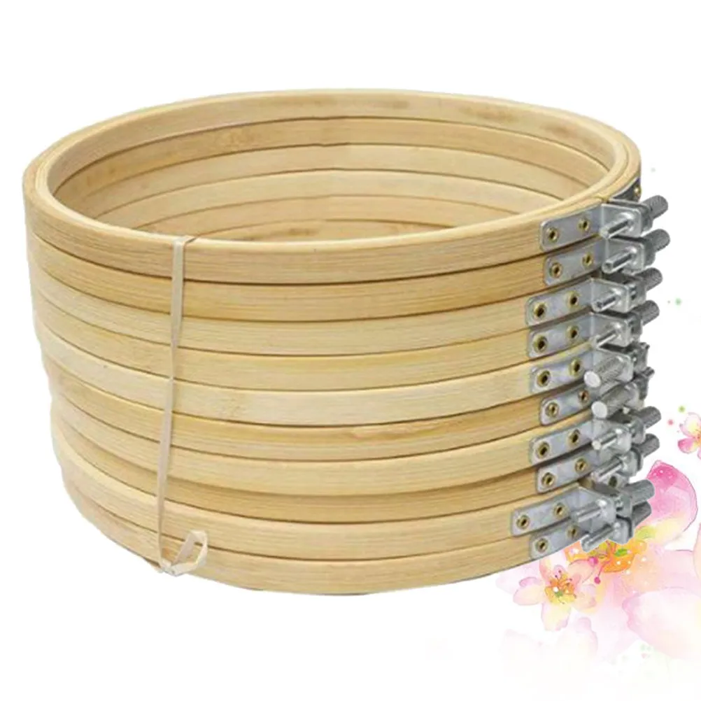 

12Pcs 23Cm DIY Bamboo Embroidery Hoop Cross Stitch Circle Craft Frame for Fabric Painting Needle Arts Quilting Wall Decoration