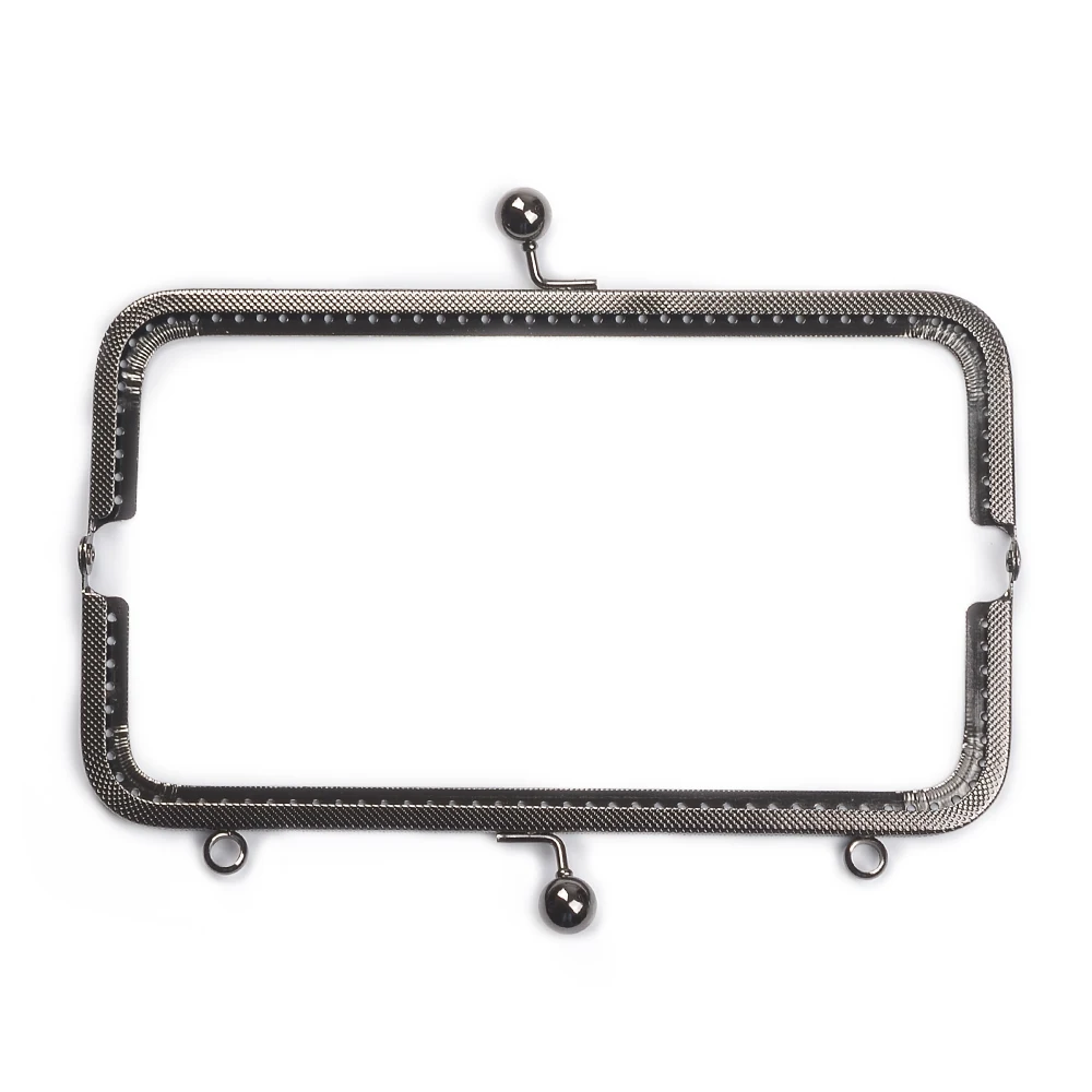 20cm Square Metal Purse Frame Handle for Clutch Bag Accessories Making Kiss Clasp Lock Antique Bronze Tone  Hardware