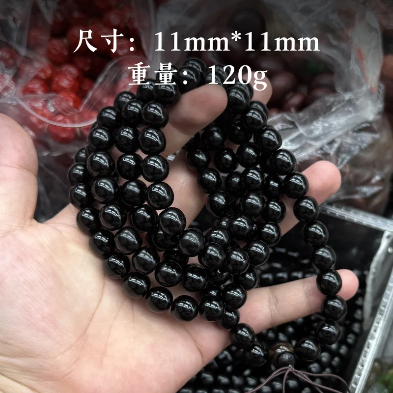 New black ox horn multi-loop bracelet, Tibetan cultural accessory, 108-bead Buddhist prayer beads, hand-held piece, semi-finishe