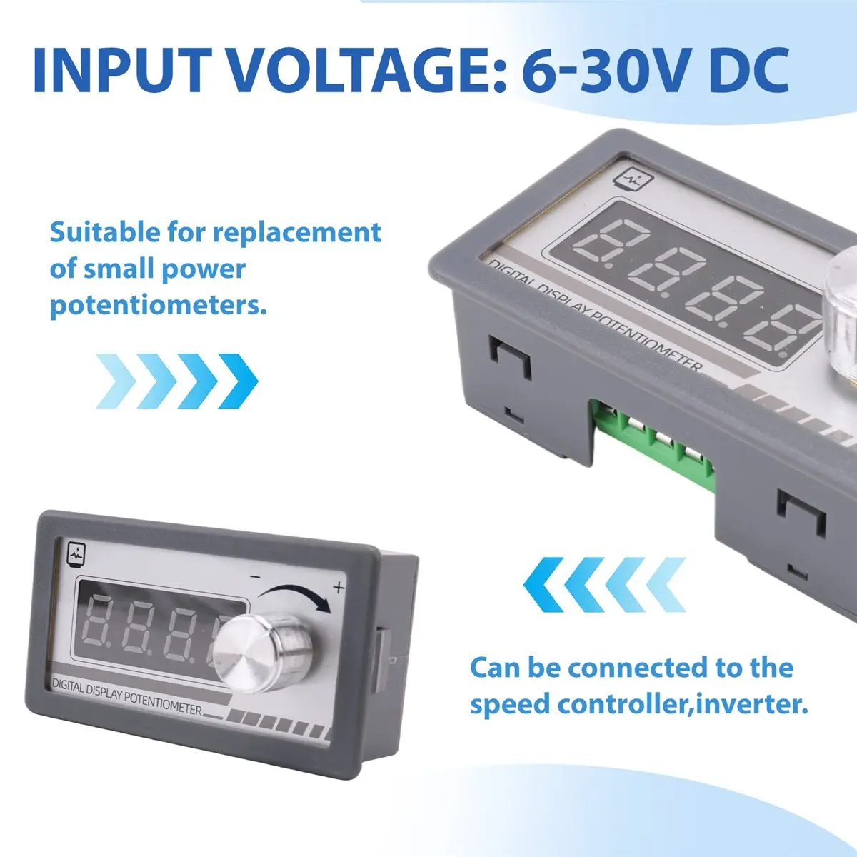 fine Digital Display Potentiometer Variable Resistor 10k Ω Resistance Signal Simulator for Speed Controller Inverter
