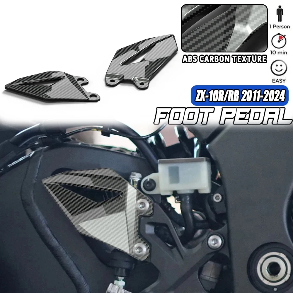 

ZX-10R Rearsets Foot Rest Peg Protector For Kawasaki ZX-10R ZX-10RR 2011-2024 ZX10R ZX10RR Guard Plates Foot Rests 2023 2022