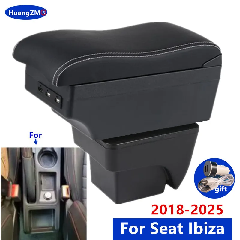 シートイビサ用アームレストボックスシートイビサ-6j-イビサ-6l-車のアームレスト-2018-2025-自動収納ボックスレトロフィットインテリアカーアクセサリー