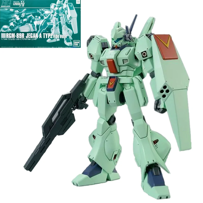 

Bandai Original HGUC 1/144 MOBILE SUIT GUNDAM F91 RGM-89R Jegan A Type Gunpla Model Anime Action Figure Toys Gifts For Children