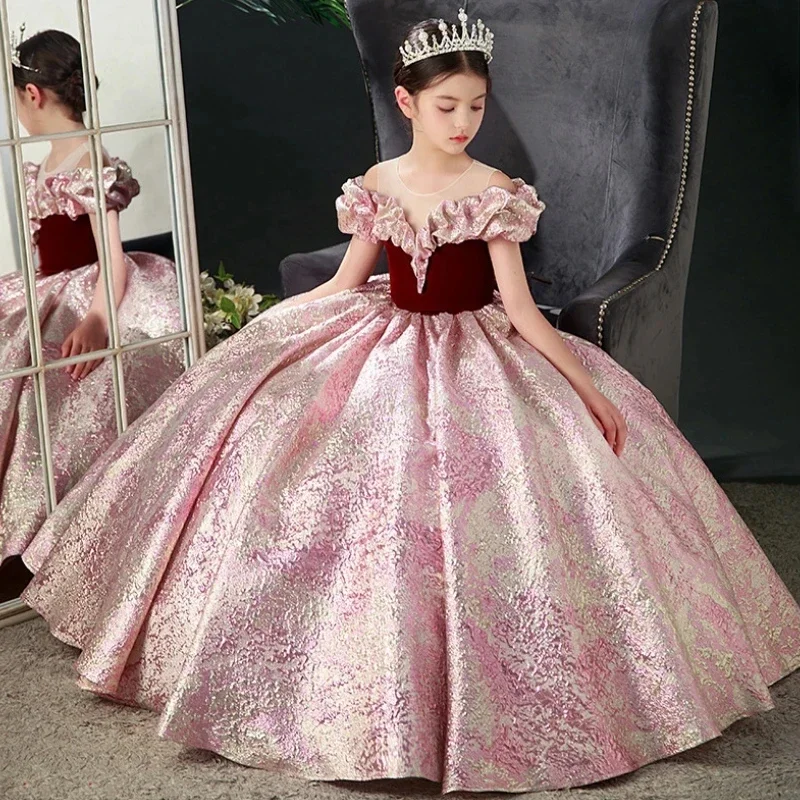 Kid Pageant Dresses for Prom Girls 6 To 8 10 14 Years Children Long Dress Party Evening Elegant Luxury Formal Occasion Ball Gown