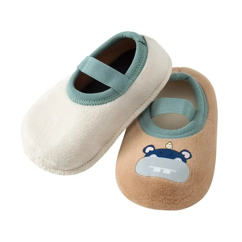 Baby Anti-slip Socks Newborn Warm Crib Floor Shoes with Rubber Sole for Children Boy Toddler Foot Girl Infant Cute Kids Slippers