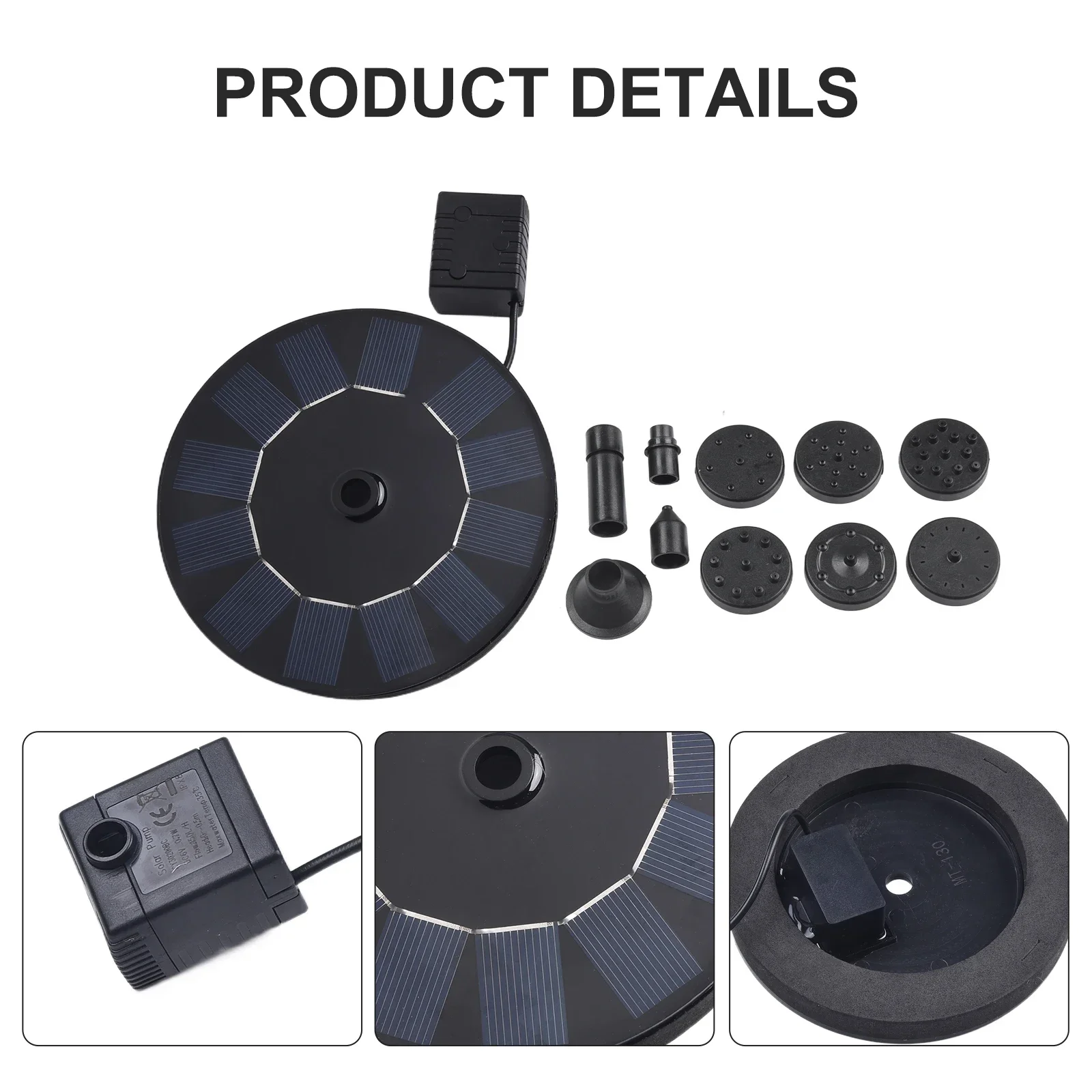 

Solar Fountain Floating Pump Water Feature, Eco Friendly Design, Suitable for Bird Bath, Fish Tank, Pond, Pool, Refreshes Air