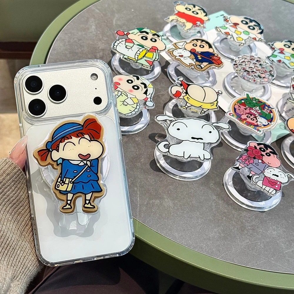 

Japan Anime Crayon Shin-chan For Magsafe Magnetic Phone Grip Tok Stand For iPhone Samsung Foldable Wireless Charging Holder