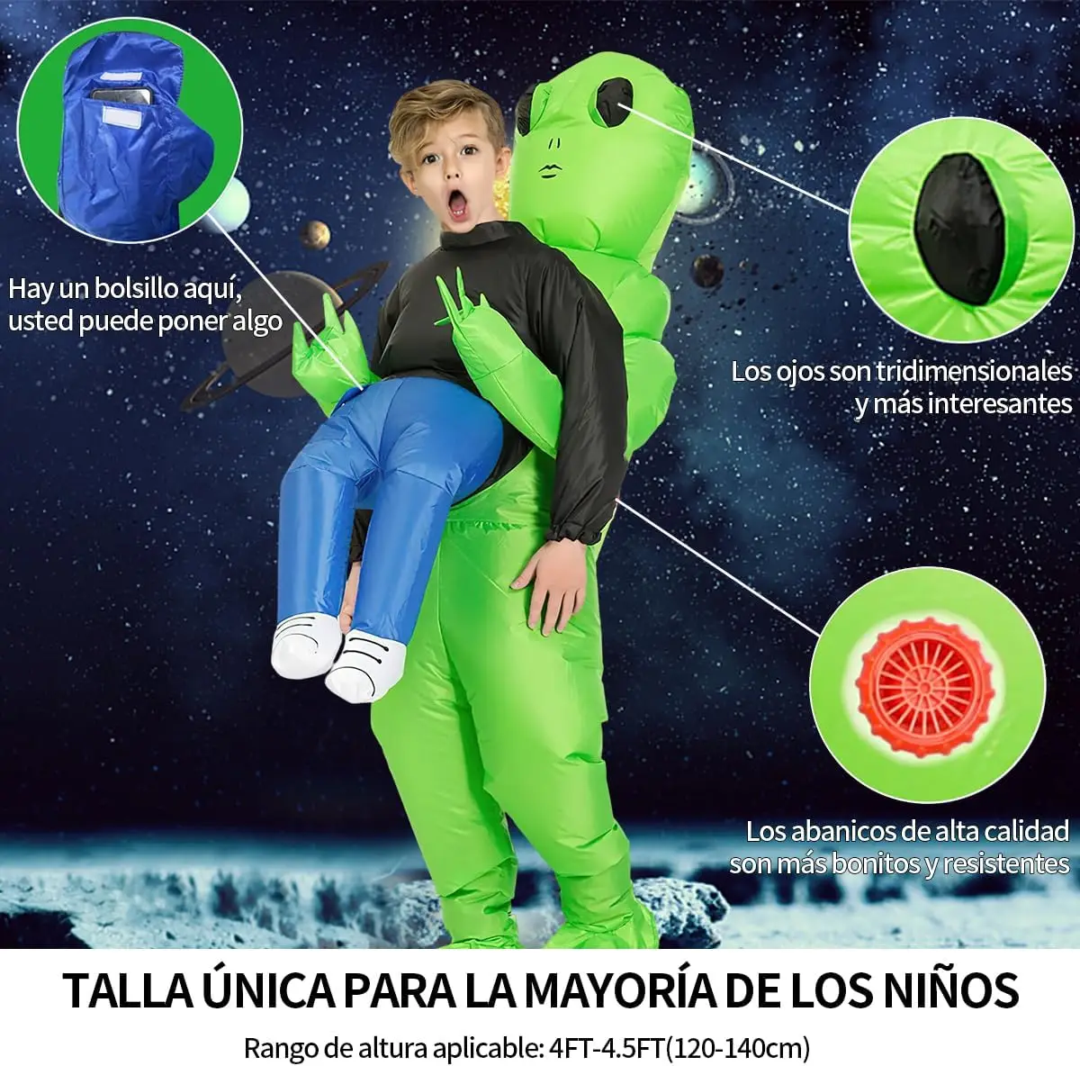 Disfraz inflable de Alien para niños y niñas, traje divertido de Anime para fiesta de Halloween, Cosplay de Navidad para hombres y mujeres