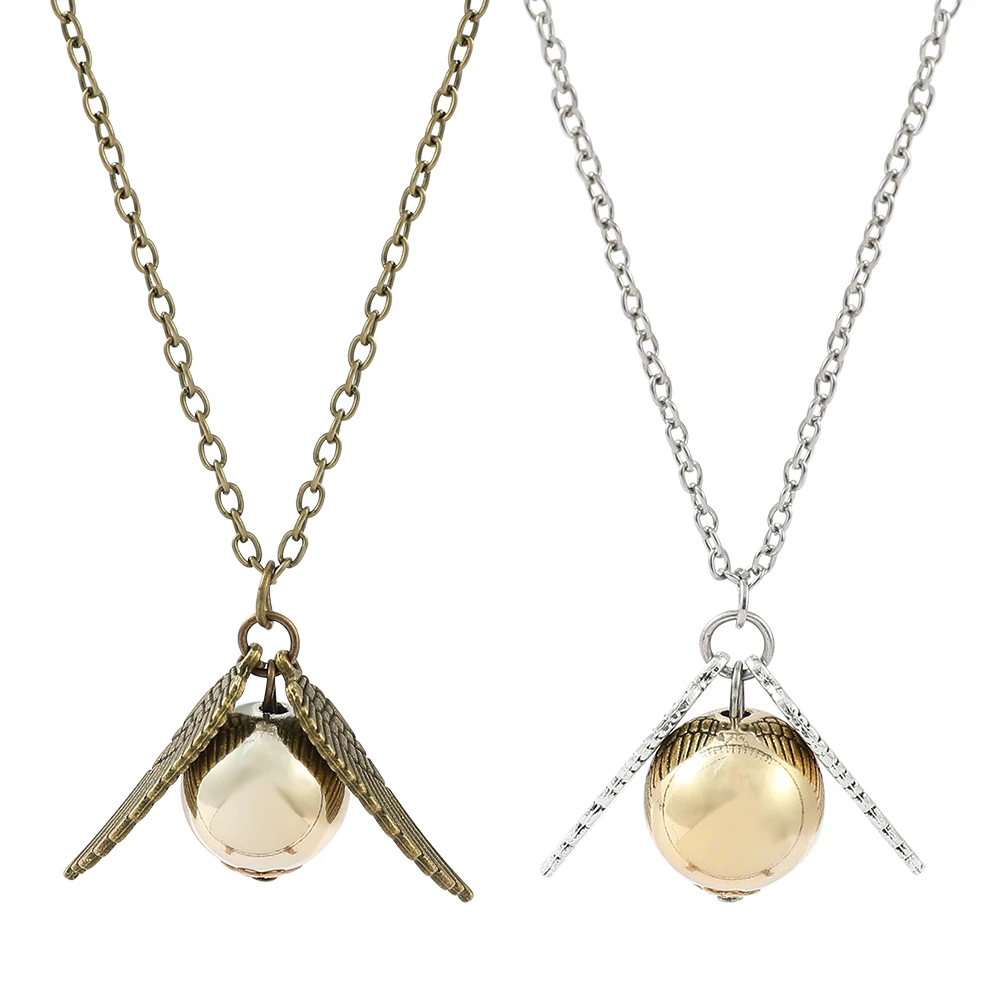 Movie Harry Potter Snitch Pendant Necklace Creative Personality Snitch Necklace Retro Deathly Hallows Jewelry Accessories