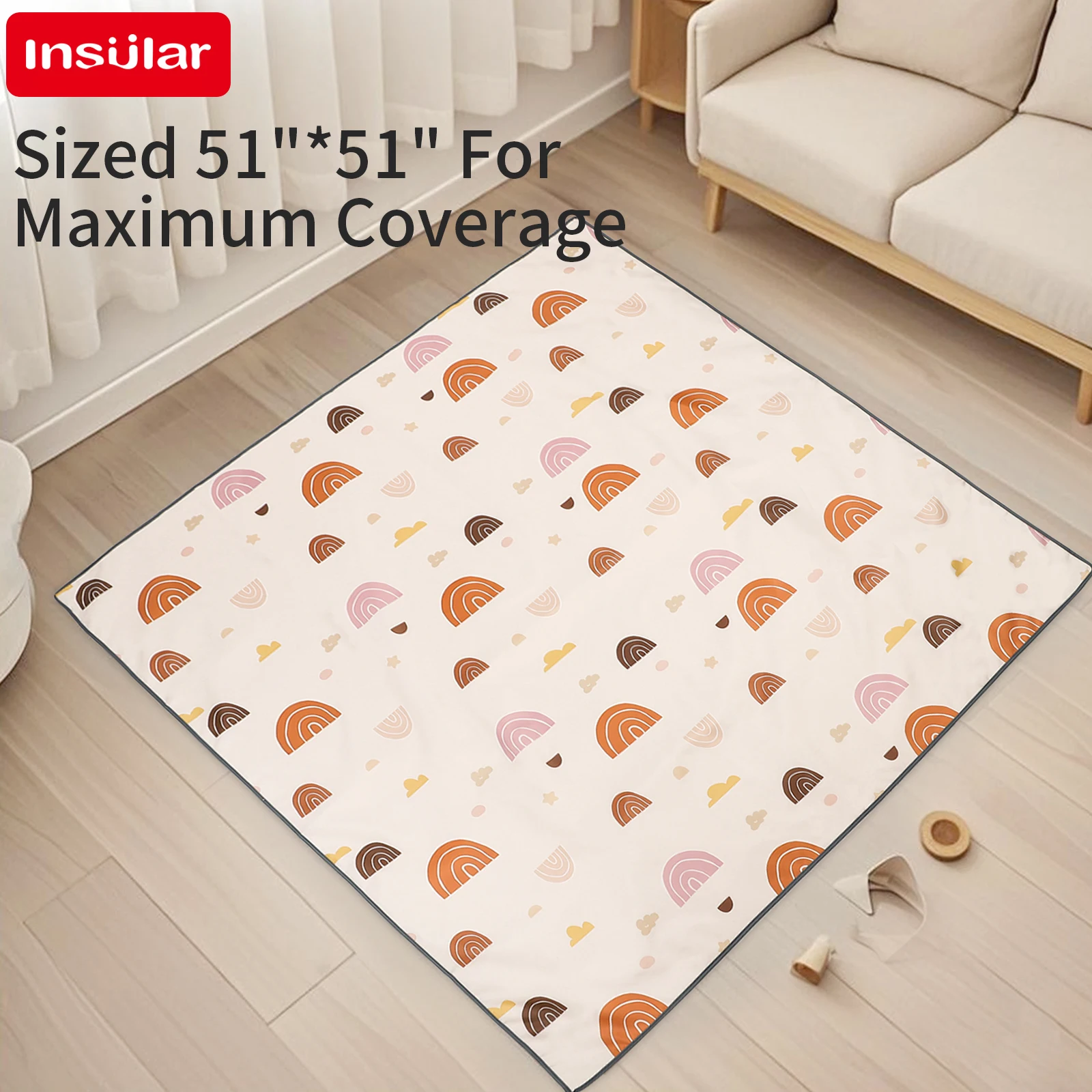 

New Outdoor Waterproof Camping Mat Thickened Printed Picnic Mat Tent Moisture-proof Pad Beach Blanket Baby Crawling Mat 130*130