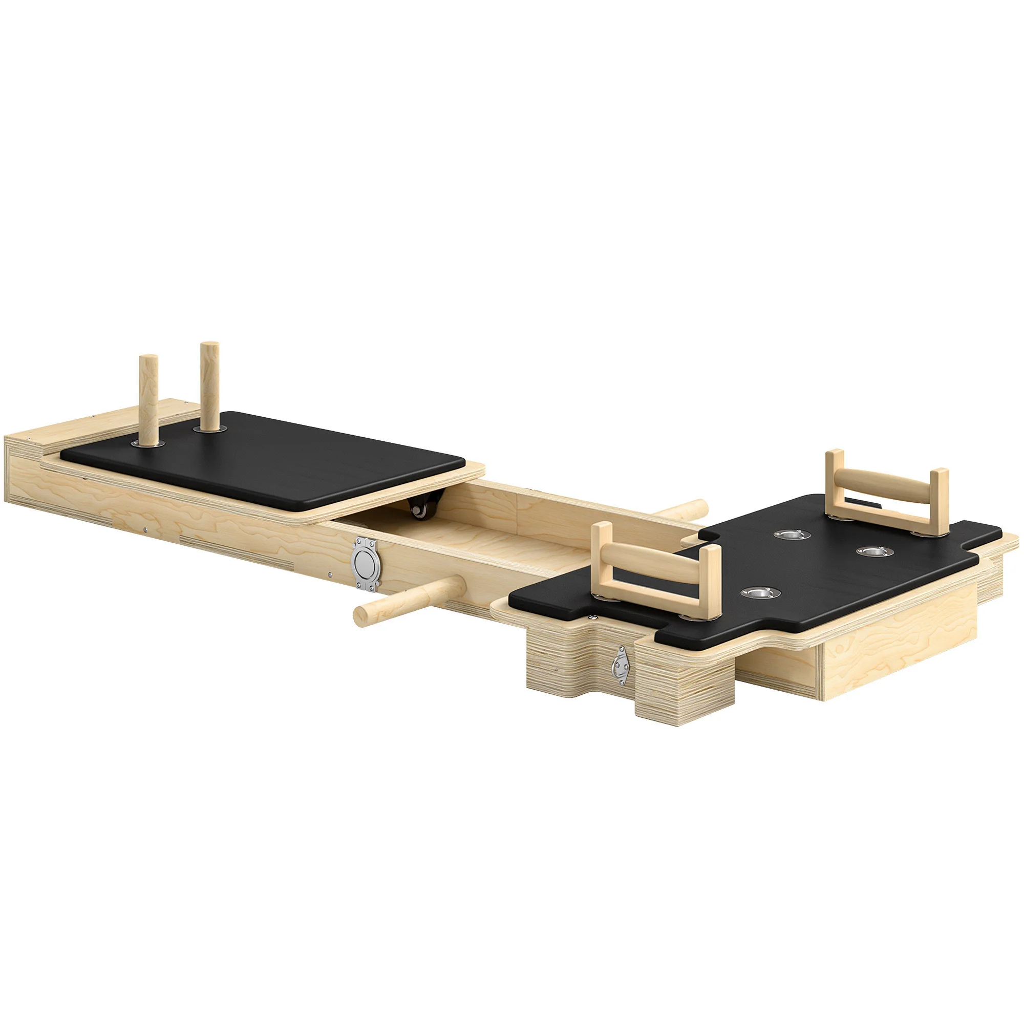 Sportnow Pilates Reformer, Pilates Board met weerstandsbanden, handgrepen, buikwiel, multifunctionele buikspiermachine voor thuisgym, full body workout voor vrouwen