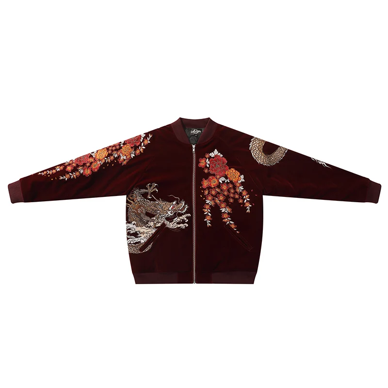 New Year Chinese Style Embroidered Baseball Jacket Jacket Plus Cotton To Enhance The Men Women Personality