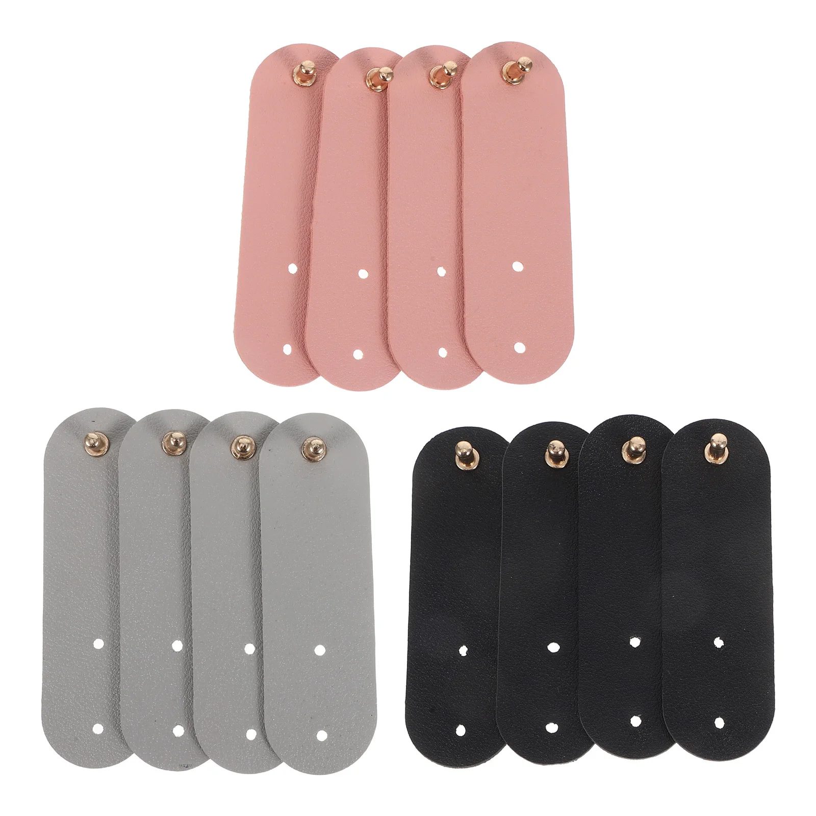 12Pcs Cable Organizers: PU Cord Organizer Straps Reusable - Multi Functional Wire Tidy for Travel Office Home - USB