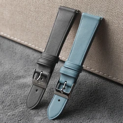 Handmade Soft Genuine Leather Strap, Napa Cowhide Bracelet, 19MM 20MM Gray Blue Quick Release, S/M Size Vintage Style Strap