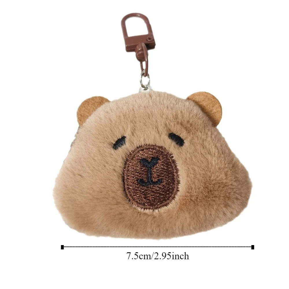 Cute PP Cotton Capybara Plush Keychain Fluffy Soft Capibala Plush Doll Collection Comfortable Kapibala Backpack Pendant Couple