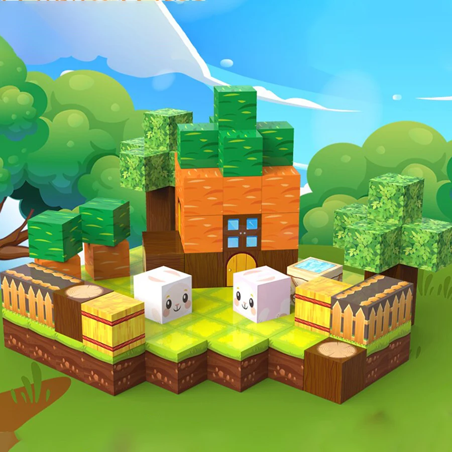 Carrot House Magnetic Building Blocks. Educational Children's Toys. Simple Building Blocks for Toys. Gifts for Children.