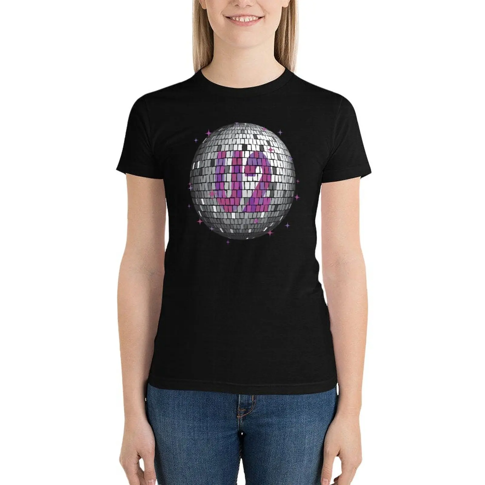 U2 camiseta de bola de discoteca ultravioleta para mujer, gráficos de aduanas, vestido de camiseta occidental para mujer