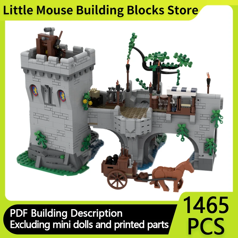 

Medieval Castle Model MOC Building Bricks Castle Center Bridge Modular Technology Gifts Holiday Assemble Children Toys Suit