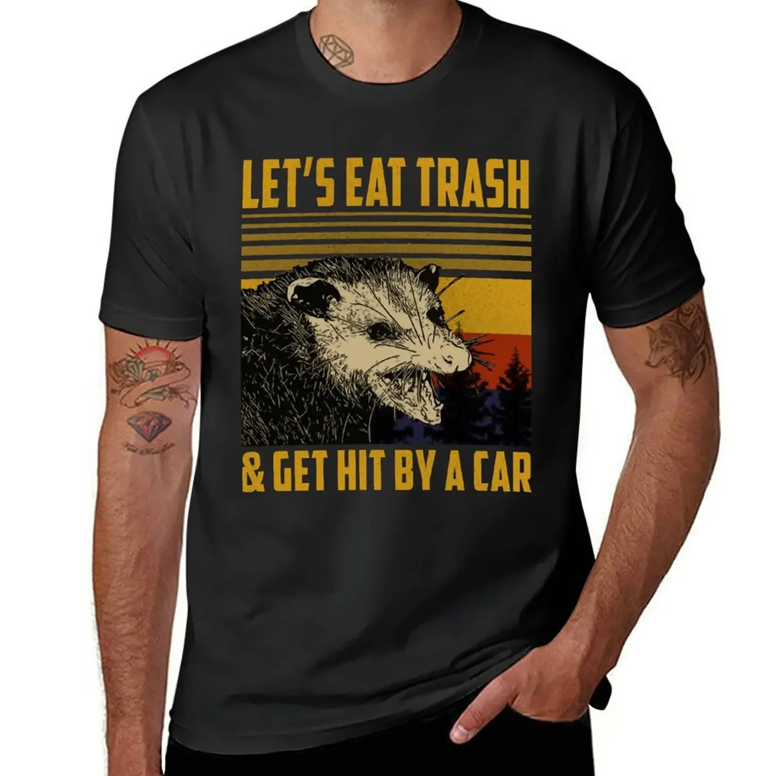 

Lets Eat Trash Get Hit By A Car T-Shirt anime figures street wear shirts graphic tee men