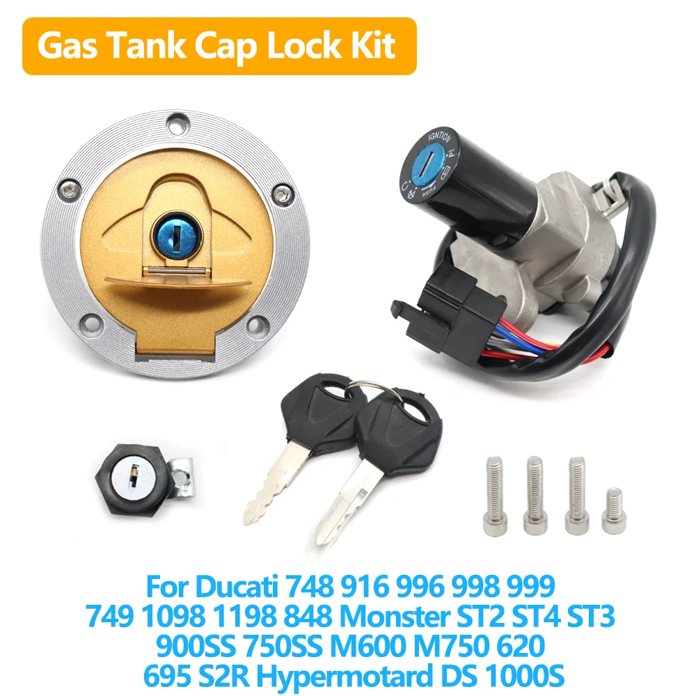 

For Ducati 748 916 996 998 999 749 1098 1198 848 Monster ST2 ST4 ST3 900SS 750SS M600 Motorcycle Fuel Tank Gas Cap Lock With Key