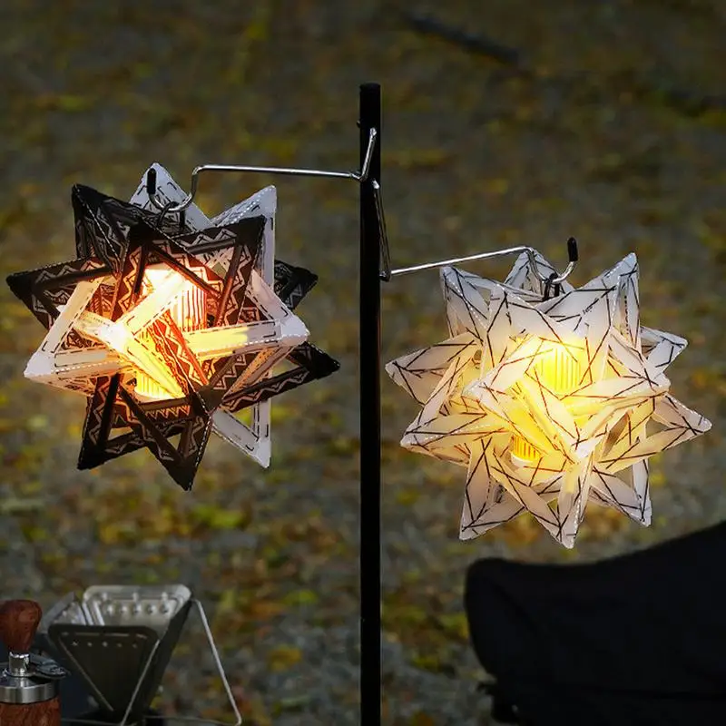 

Outdoor Camping Light Lampshade Portable Waterproof Camping Star Shape Lampshade Hollow out Lamp Shade Star Ornament