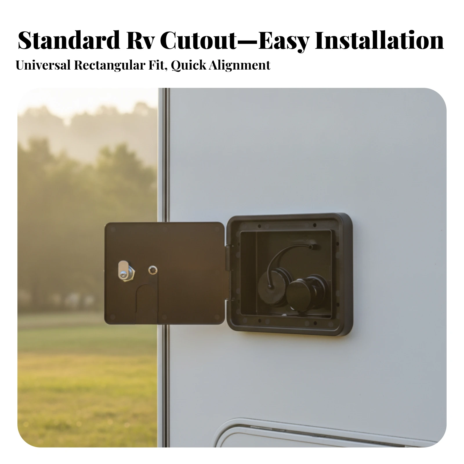 Water Inlet Hatch with Lock Hinged RV Water Fill Hatch White Leakproof for RV Builders, Travel Trailer