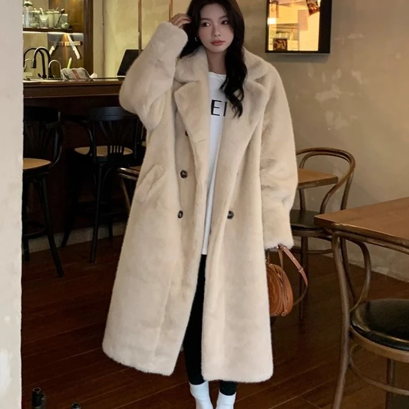 Thickened Long Suit Collar Coat 2023 Autumn/Winter Fur Integrated Fur Environmental Protection Fur Women\'s Coat