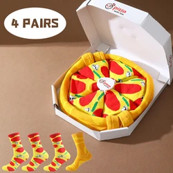 Four doubles color pizza patterns men and women giving friends gift socks in the four seasons of autumn and winter models