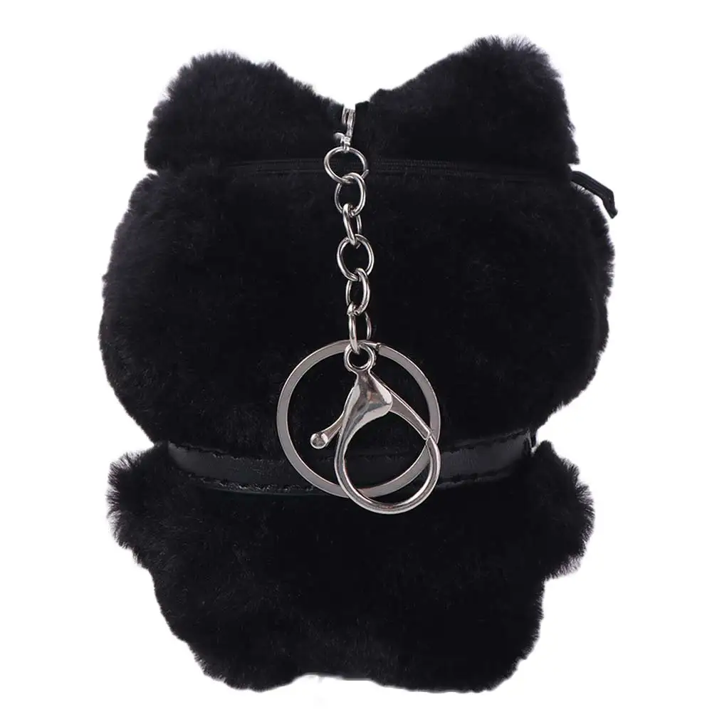 

Kid Gift Punk Rock Black Cat Plushies Kitten Soft Stuffed Doll Cat Plush Keychain Kawaii Bag Charm Cat Pendant Small Gifts