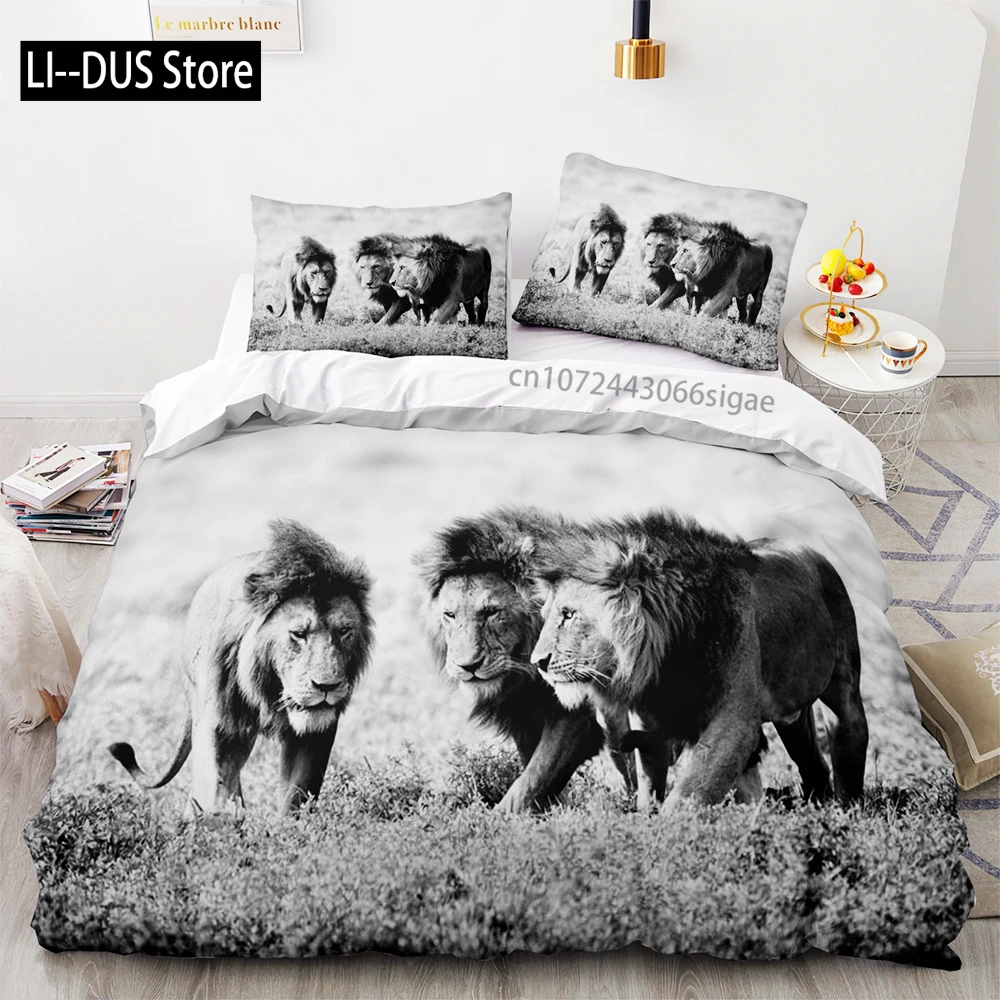 

Beast lion Bedding Set Single Twin Full Queen King Size Animal Bed Set Aldult Kid Bedroom Duvetcover Sets 3D Print 036