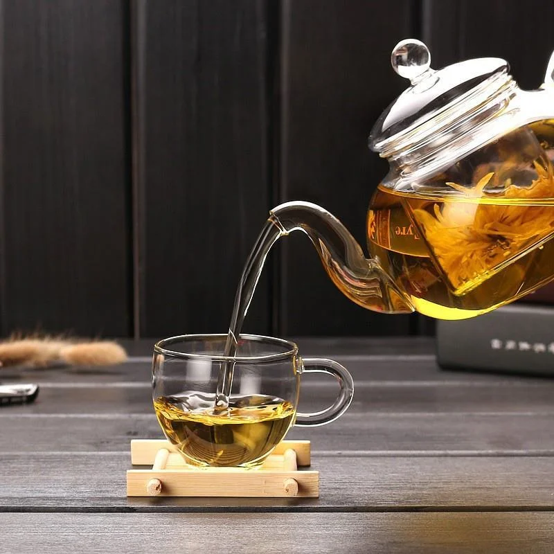 240ml/1000ml High Quality Heat-resistant Glass Teapot Heat-resistant Thickened Glass Teapot with Filter Heated Glass Tea Set