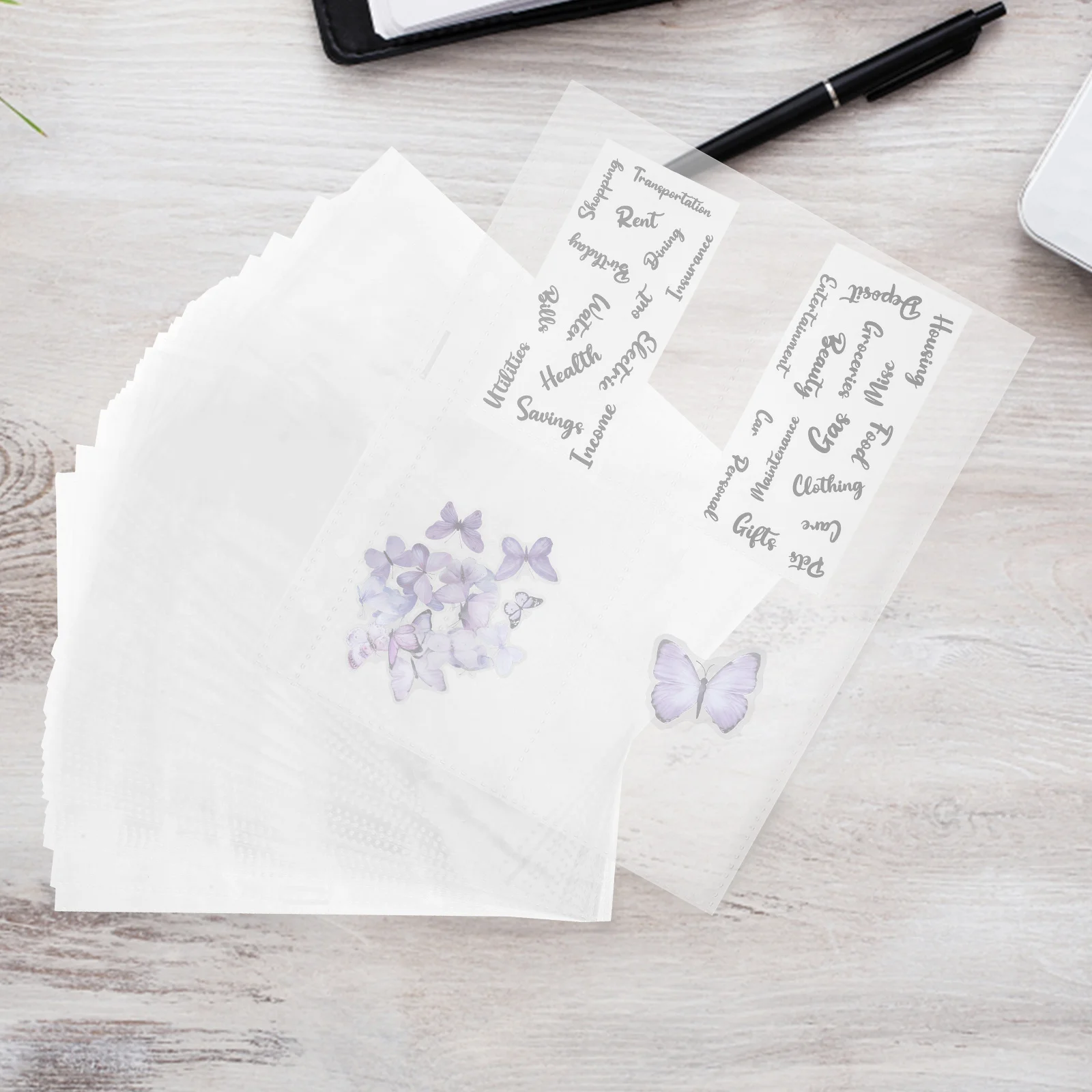 

Envelope Insert Clear Paper Sleeves Budget ganizer Cash Binder Replacement 1 100 Labeled for Home