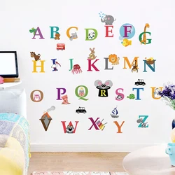 1Pc Cartoon Cute Animal Education Text Wall Stickers Children's Room Decor for Kids Baby Room Bedroom Decoration Living Room