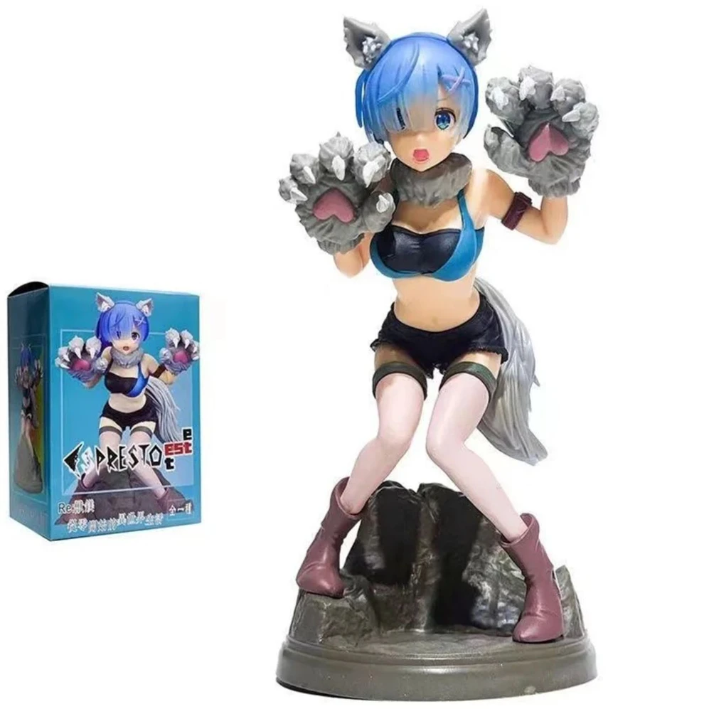 

19cm Re:Life in A Different World From Zero Anime Figure Rem Gray Wolf Action Figure Statue Sexy Collection Model Doll Gift Toys