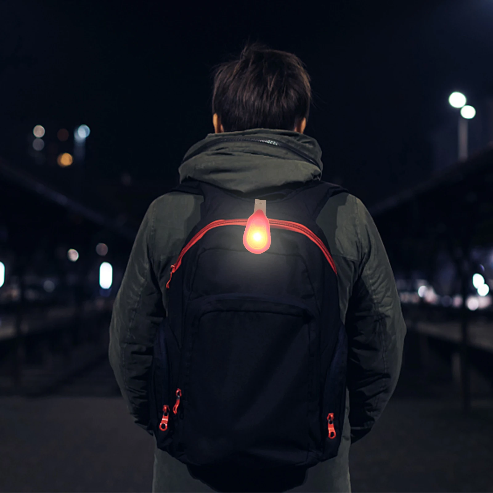 

2pcs Led Backpack Lights Waterproof Portable Outdoor Safety Light For Running Night Cycling Clip Light With Bright Lighting For