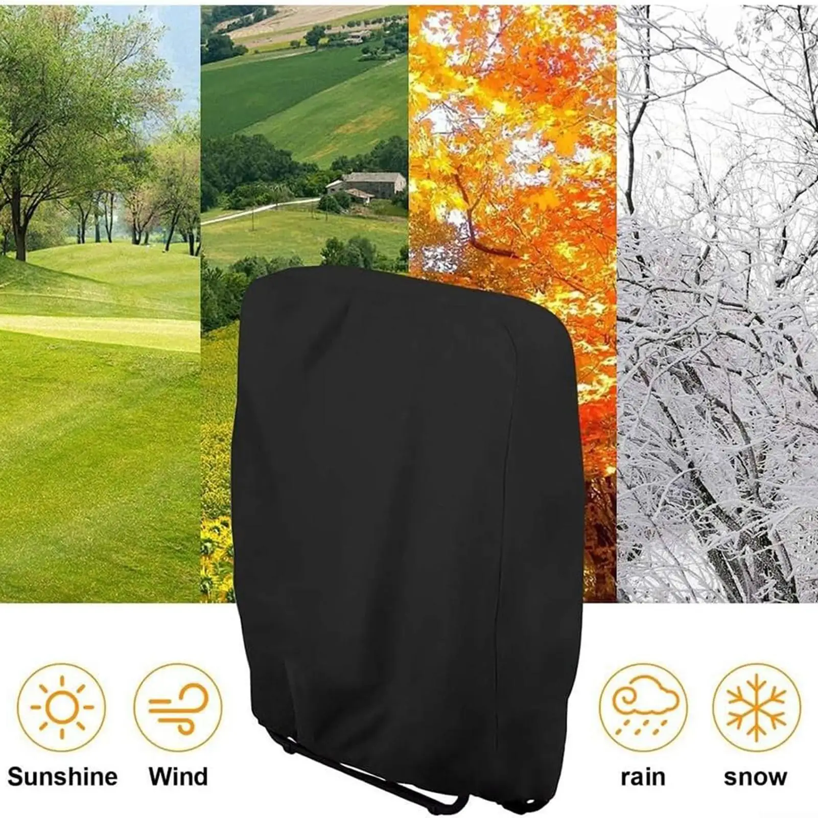 Folding Chair Cover UV Resistant Windproof Folding Seat Protector Patio Chair Covers for Holiday Banquet Celebration Outdoor view 5