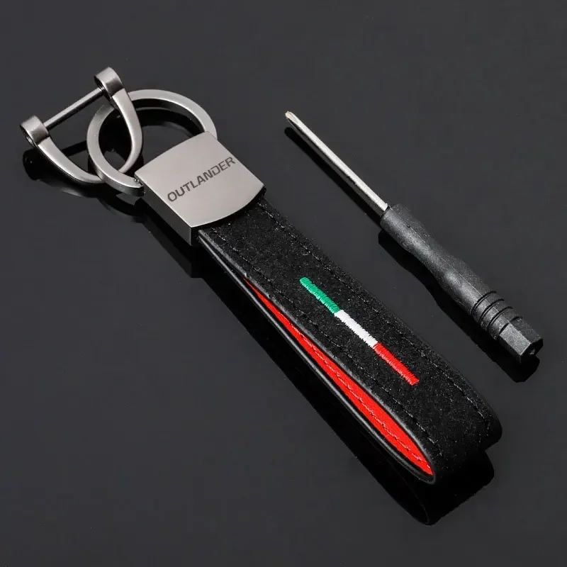 Suede Car Key Chain Keychain Buckle Key Ring for Outlander Pajero L200 ASX Eclipse Ralliart EVO9 Starion