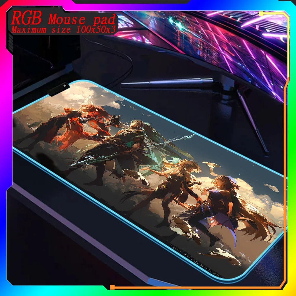 Imagem -02 - Grande Rgb Mouse Pad Backlit Desk Carpet Ondas Robustas Impressão hd Teclado de Computador Venda Quente 1000x500 Tamanho