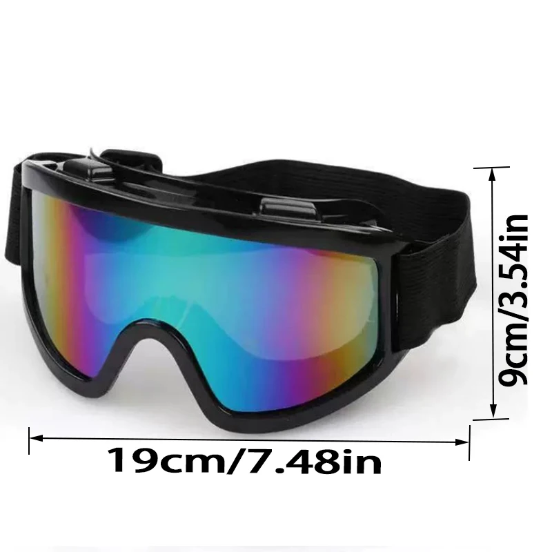 1/2/3 Uds. Gafas para motocicleta, gafas para bicicleta de playa todoterreno, gafas de esquí resistentes a los arañazos con marco de TPU y lentes de seguridad de colores para PC