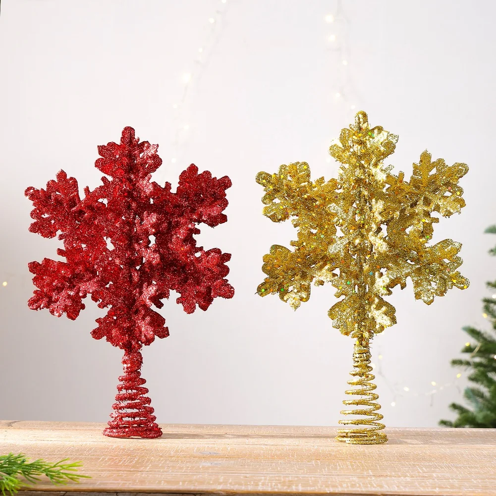Gold Iron Snowflake For Star Tree 30x21cm For Glitter Christmas Decoration For Holiday Party Home Garden Easy Install Ornament