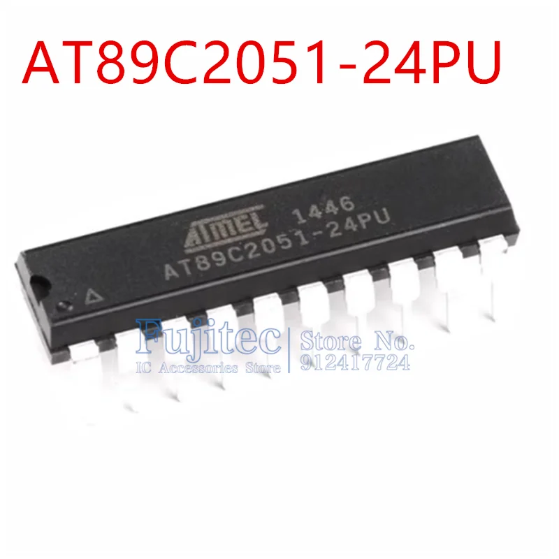 1PCS AT89C2051-24PU AT89C2051 DIP-20 8-bit microcontroller 8051 2K flash memory