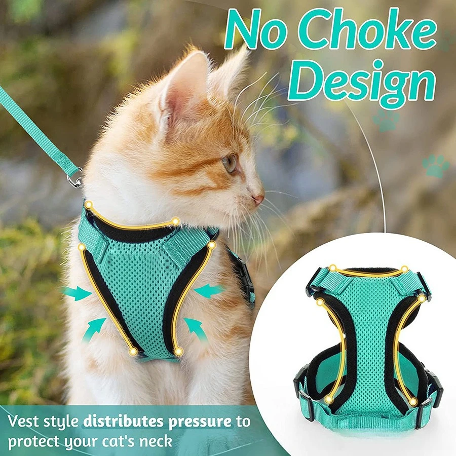 

Pet Accessories Cat Breathable Chest solid color Strap Reflective Anti-Snapping Cat Walking Lead Dog Leash Small Dog Chest Strap